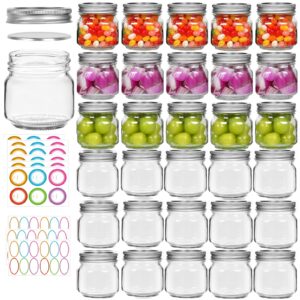 mcupper 30 pack mason jars 8 oz, half pint canning jars with lids and bands for canning, jam, pickles & diy