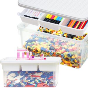 17 quart plastic storage bins with lid building plate dividers block storage clear art supply craft organizers playroom container organizer with lid for bead crayon