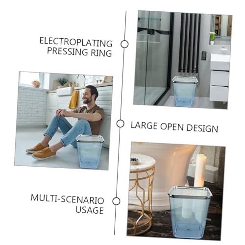 Transparent Trash Can Trash Bin Waste Basket for Kitchen Garbage Can for Office Portable Trash Can Household Trash Can Wastebasket Kitchen Garbage Can Plastic Trash Cans Waste Bins