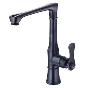 black kitchen faucet, all copper bathtub washbasin, wash basin, bathroom, hot and cold mixer mixer, swivel can be rotated,ancient times (color : ancient times)