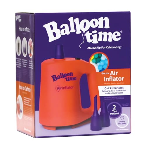 Balloon Time Electric Air Inflator and Deflator - Powerful Portable Electric Air Pump for Balloons, Balloon Arch, Party Decorations, Inflatables, and Air Mattresses