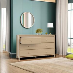 Storkcraft Alpine 6 Drawer Double Dresser (Driftwood) – GREENGUARD Gold Certified, Dresser For Nursery, 6 Drawer Dresser, Kids Dresser, Nursery Dresser Drawer Organizer, Chest of Drawers