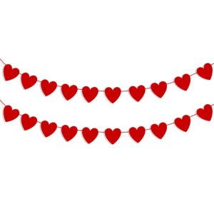 red heart garland valentines day garland pack of 20 no diy heart banner garland valentine garland for valentines hanging decor valentine party decorations galentines day decorations