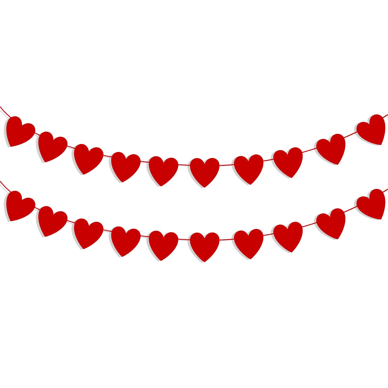 Red Heart Garland Valentines Day Garland Pack of 20 No DIY Heart Banner Garland Valentine Garland for Valentines Hanging Decor Valentine Party Decorations Galentines Day Decorations