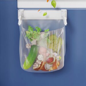 Cabilock Waste Bag Holders Hanging Trash Bag Holder Foldable Plastic Garbage Bag Holder Kitchen Towel Rail Rack for Kitchen Cabinet Door Cupboard Trash Bag Hanging Rack