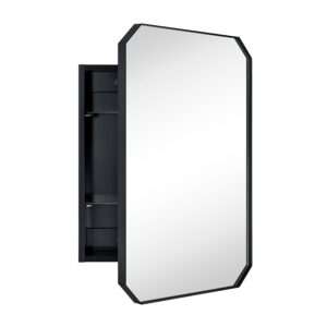 GRACTO Arched Metal Surface Mount Medicine Cabinet with Mirror Irregular Rectangle Bathroom Cabinet, 18'' W x 26'' H