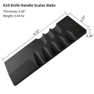 Cool Hand 2 pcs G10 Knife Handle Scales Slabs Custom DIY Tool Material for Knives Making Blanks Blades, All Black, KHM-G10-1