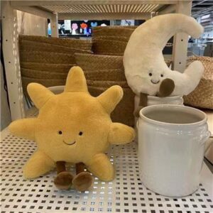 NatureMan Sun Shaped Plush Toys Amuseable Sun Moon Stuffed Animal Plushie Doll Toys Room Decoration Gift for Kids Children (Moon)