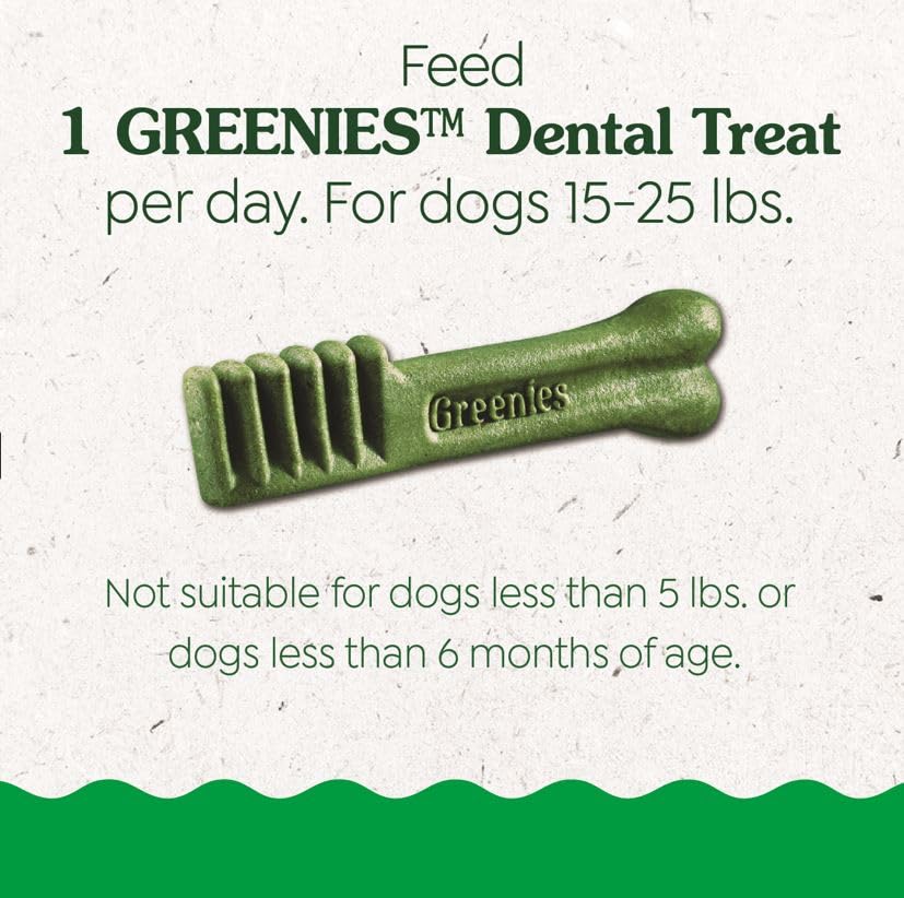 Greenies Puppy Petite Size Natural Dental Dog Treats, 6 oz. Pack (10 Treats)