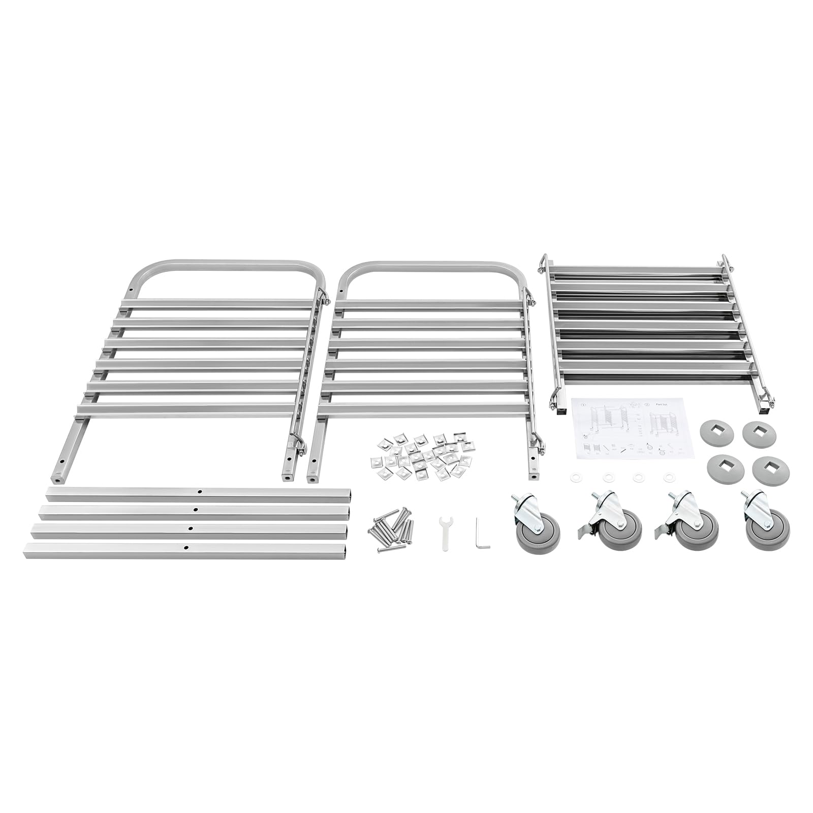 Bun Pan Rack, 6 Tiers Commercial Cooling Storage Rack Cart With Large Capacity 12 Compartments for Kitchen, Mobile Stainless Steel Bakery Rack with 4 Universal Wheels For Bakeries, Restaurants