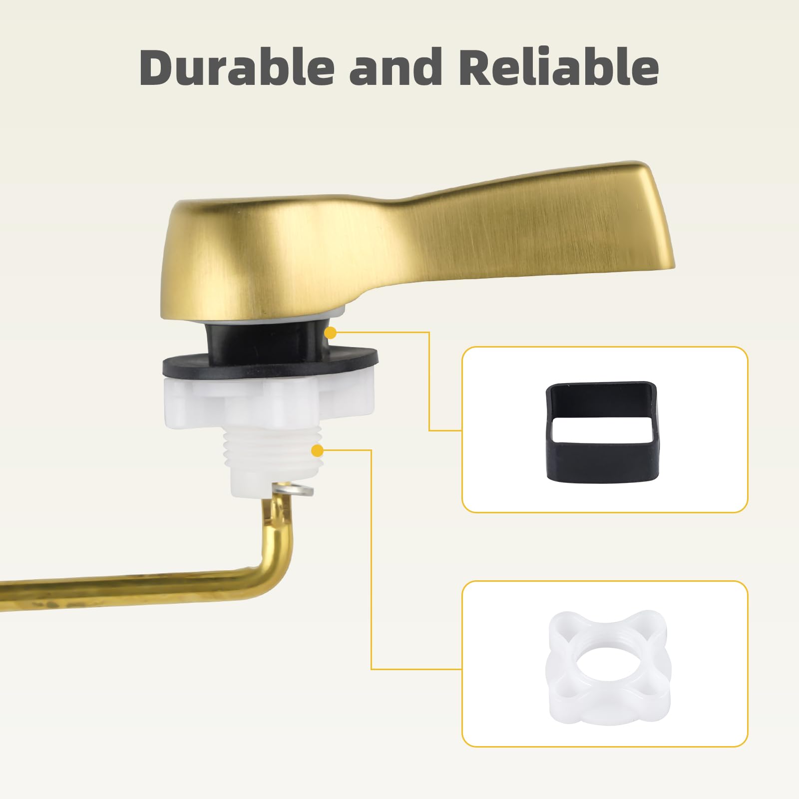 iFealClear Universal Toilet Flush Handle Replacement, Front Mount Toilet Handle Replacement Compatible with Kohler, TOTO, Mansfield Gerber Toilets, Solid Brass, Brushed Gold