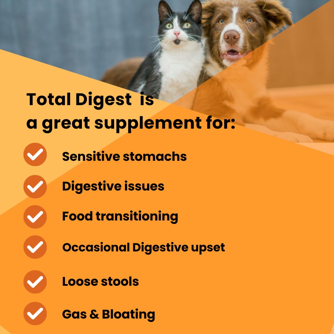 Lots of Love Total Digest - 16 0z Digestive Enzymes and Dog Probiotics Supplement - Probiotics for Dogs & Cats, Dog Gut Health Support, Immunity Support & Gas Relief