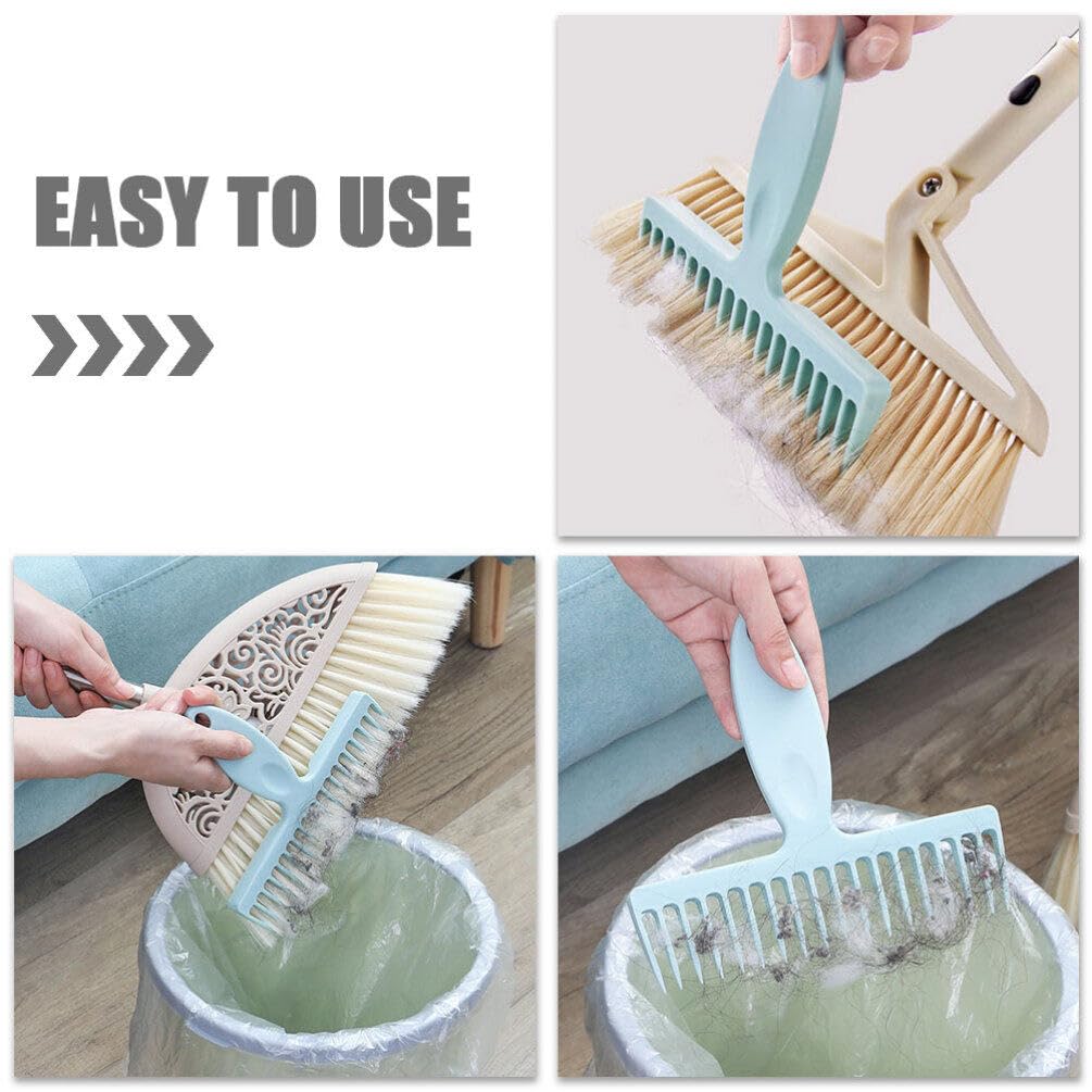 Gatuida 2Pcs Broom Hair Removal Comb Broom Hair Removal Cleaning Tool Hair Collectors for Clean The Hair and Dust On The Broom Bathroom Sewer