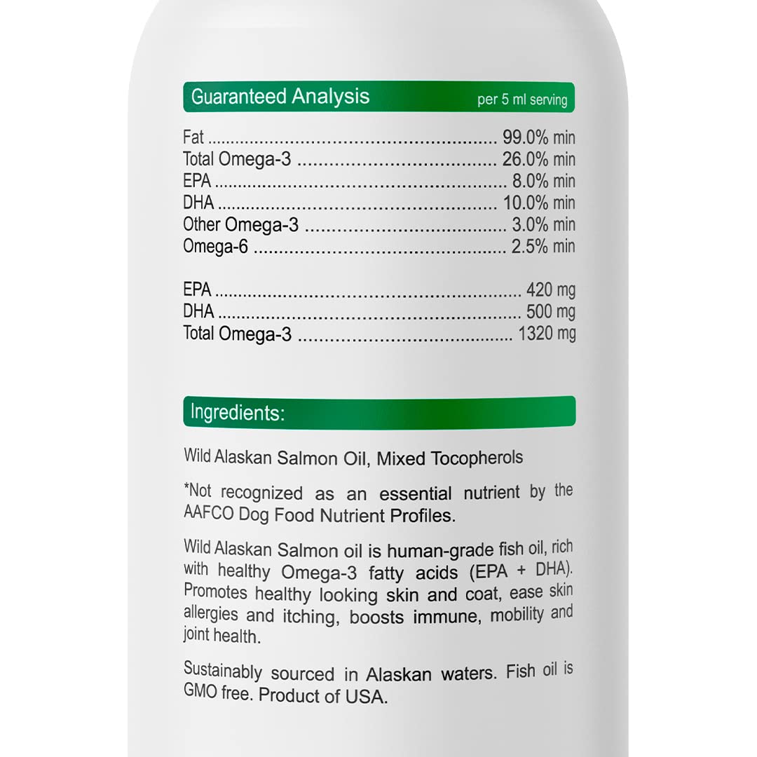 Omega 3 + Salmon Oil for Dogs, Oil Treats for Dog Shedding, Skin Allergy, Itch Relief, Dry Skin & Hot Spots Treatment, Joint Health - Skin and Coat Supplement - EPA & DHA Fatty Acids