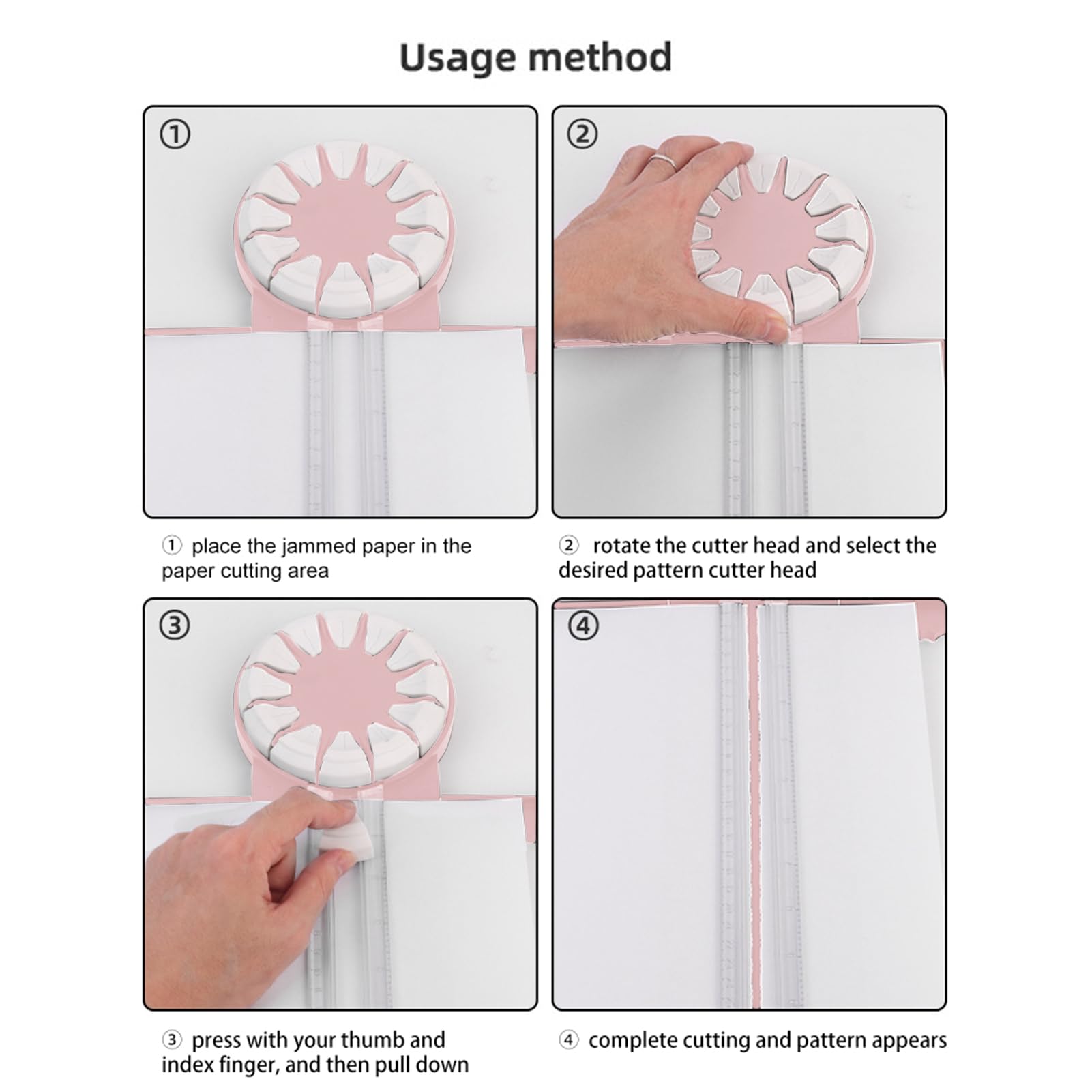 DNCG Edge Cutter Paper Crafts, 12 in 1 Paper Trimmer, Paper Edge Cutter, Multifunctional Paper Cutter Machine with Measurements for Scrapbooking, Photo Card, Gift Packaging, Pink