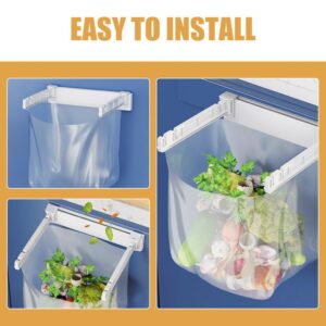 Cabilock Waste Bag Holders Hanging Trash Bag Holder Foldable Plastic Garbage Bag Holder Kitchen Towel Rail Rack for Kitchen Cabinet Door Cupboard Trash Bag Hanging Rack