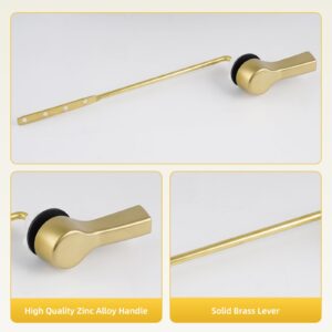 iFealClear Universal Toilet Flush Handle Replacement, Front Mount Toilet Handle Replacement Compatible with Kohler, TOTO, Mansfield Gerber Toilets, Solid Brass, Brushed Gold