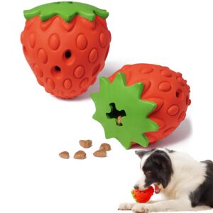 mitocapy strawberry dog puzzle toy, interactive dog toys for small medium large dogs, treat dispensing dog toys, dog chew toys for moderate chewers, dog (red)