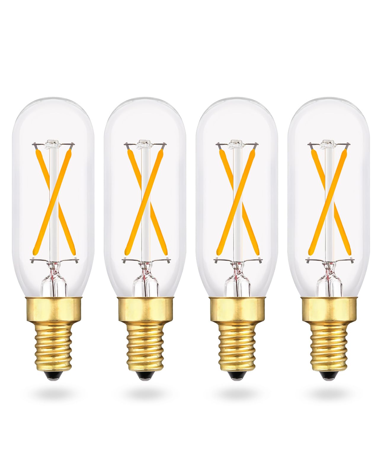 Vintage Dimmable T6 LED Bulb, 25W Equivalent/ 2 Watt, Antique E12 Edison Candelabra Light Bulbs, 2700K Soft Warm White T8/T25 Small Tubular Chandelier Lamp, 4 Pack