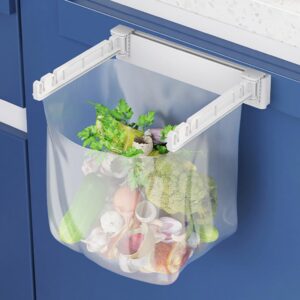 Cabilock Waste Bag Holders Hanging Trash Bag Holder Foldable Plastic Garbage Bag Holder Kitchen Towel Rail Rack for Kitchen Cabinet Door Cupboard Trash Bag Hanging Rack