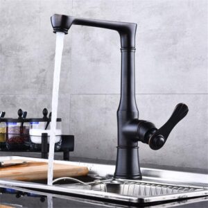 Black Kitchen Faucet, All Copper Bathtub Washbasin, Wash Basin, Bathroom, Hot and Cold Mixer Mixer, Swivel Can Be Rotated,Ancient Times (Color : Ancient Times)