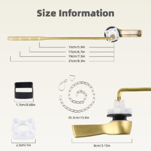 iFealClear Universal Toilet Flush Handle Replacement, Front Mount Toilet Handle Replacement Compatible with Kohler, TOTO, Mansfield Gerber Toilets, Solid Brass, Brushed Gold