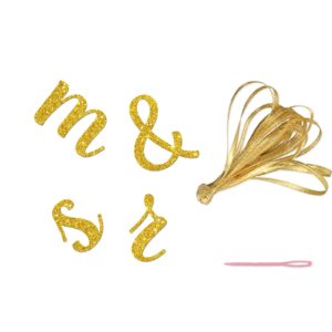 Maicaiffe Mrs ＆ Mrs Banner, Female's Bridal Lesbian Party Bunting Decor, LGBT Wedding Party Decoration Supplies, Gold Glitter