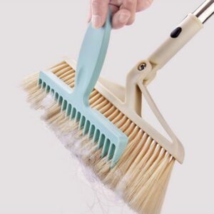 Gatuida 2Pcs Broom Hair Removal Comb Broom Hair Removal Cleaning Tool Hair Collectors for Clean The Hair and Dust On The Broom Bathroom Sewer