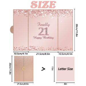 Vlipoeasn 21st Birthday Guest Book Alternative, Rose Gold 21st Birthday Party Decorations for Women, Creative Diamond 21st Birthday Signature Book, Cheers to 21 Year Old Birthday Party Supplies