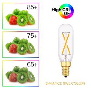 Vintage Dimmable T6 LED Bulb, 25W Equivalent/ 2 Watt, Antique E12 Edison Candelabra Light Bulbs, 2700K Soft Warm White T8/T25 Small Tubular Chandelier Lamp, 4 Pack