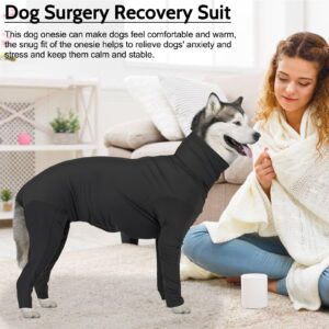 Hamiledyi Dog Onesie Anti-Licking Dog Bodysuit Spay Surgical Recovery Suit for Dogs Pet Cone Alternative After Surgery Full Body Dog Shedding Suit for Female Male Neuter Dogs Claming Pajamas (XL)