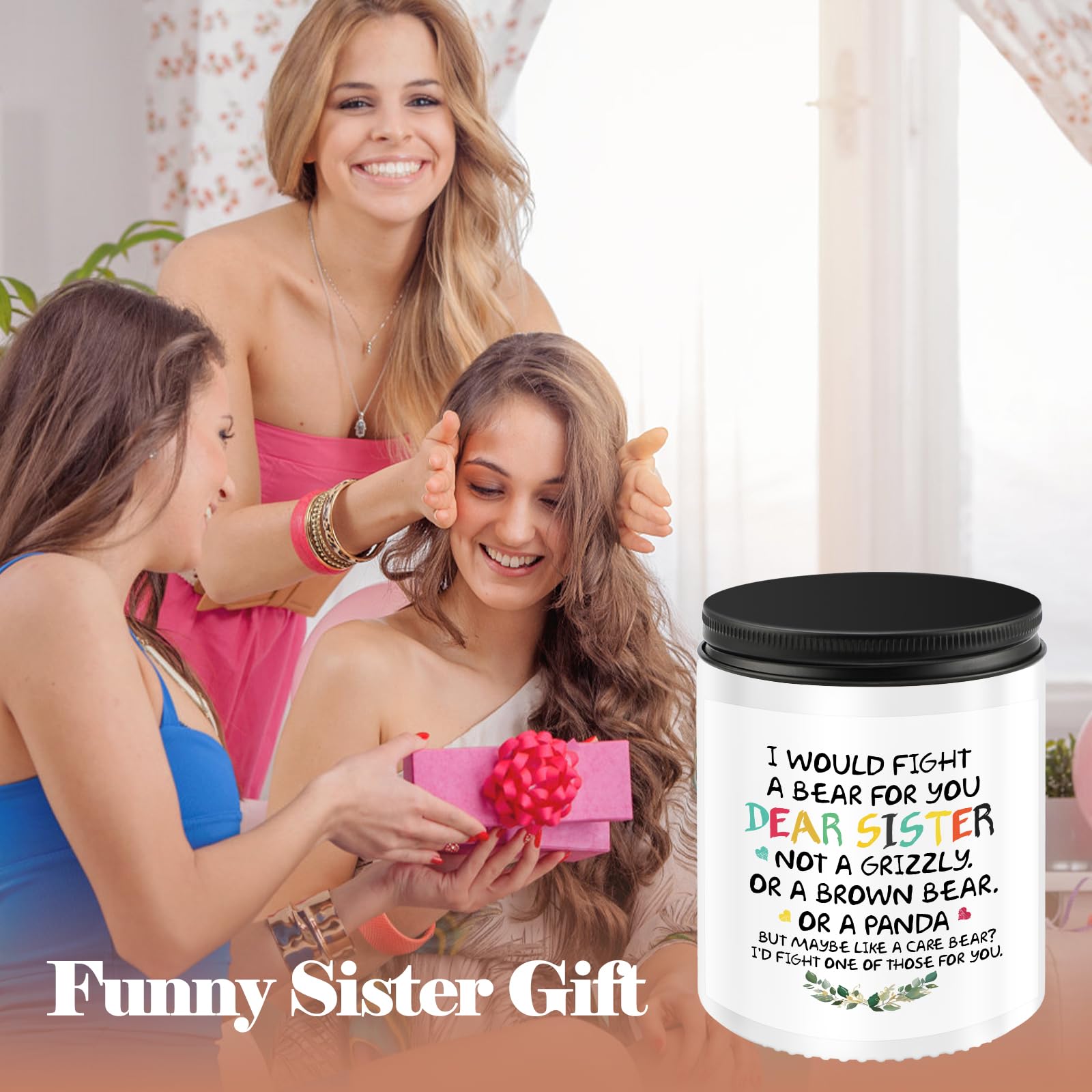 BeauGift Sister Birthday Gifts, Sisters Gifts from Sister, Birthday Gifts for Sisters from Sisters, Wedding Gifts for Sister, Graduation Gifts for Sister 7oz Soy Wax Lavender Scented Candle