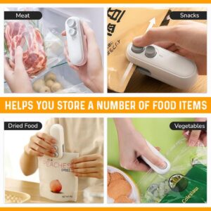 KITCHNEED'S MINI BAG SEALER, Preserve Freshness and Reduce Food Waste,2-in-1 Sealer & Cutter, Rechargeable, Quick and Easy.