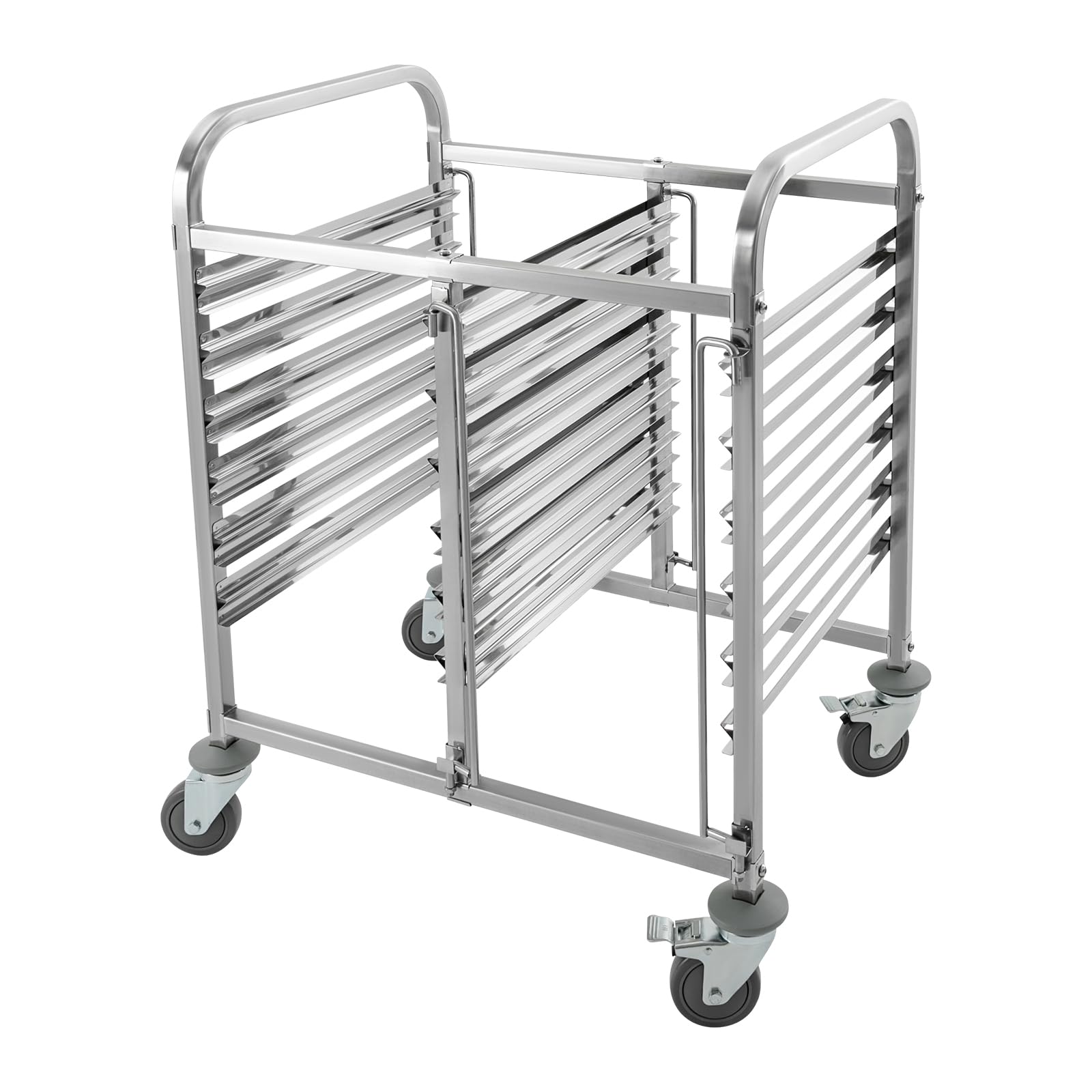 Bun Pan Rack, 6 Tiers Commercial Cooling Storage Rack Cart With Large Capacity 12 Compartments for Kitchen, Mobile Stainless Steel Bakery Rack with 4 Universal Wheels For Bakeries, Restaurants