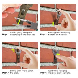 AIEVE Brick Wall Clips, 10 Pack Brick Hooks Brick Hangers for Hanging Outdoors No Drill, Fit 2-1/4 to 2-2/5inch Wall