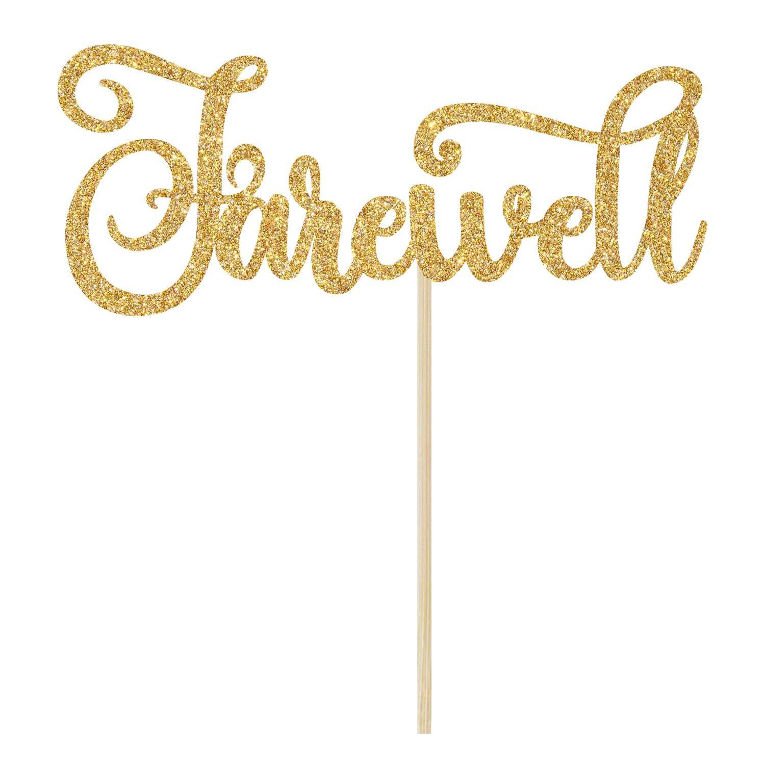 Farewell Cake Topper, We Will Miss You, Farewell Cake Decorations, Graduation/Going Away/Retirement/Goodbye Party Decorations, Gold Glitter