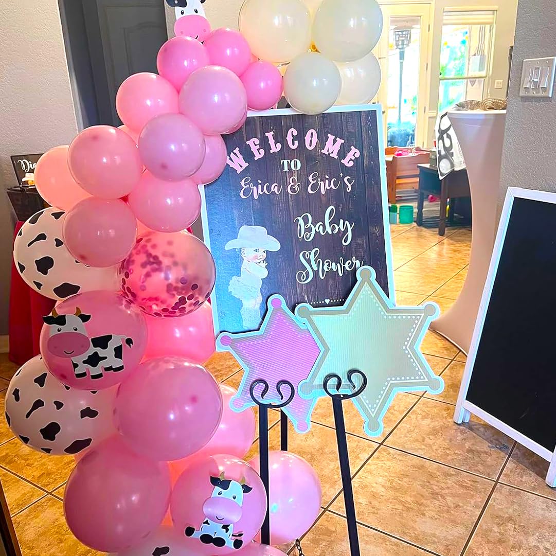 Cow Print Balloons Set, 12Inch 60pcs Pink White Cow Balloons Cow Print Balloons Cow and Pink Balloons For Girl Bithday Baby Shower Farm Animals Cow Themed Party Decoration