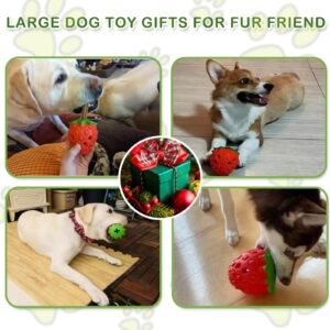 MITOCAPY Strawberry Dog Puzzle Toy, Interactive Dog Toys for Small Medium Large Dogs, Treat Dispensing Dog Toys, Dog Chew Toys for Moderate Chewers, Dog (Red)