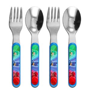 PJ Masks Kids Cutlery Set - Bundle with 2 PJ Masks Travel Flatware Sets with Spoons and Forks Plus Stickers, More | PJ Masks Utensils for Toddlers