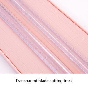 DNCG Edge Cutter Paper Crafts, 12 in 1 Paper Trimmer, Paper Edge Cutter, Multifunctional Paper Cutter Machine with Measurements for Scrapbooking, Photo Card, Gift Packaging, Pink