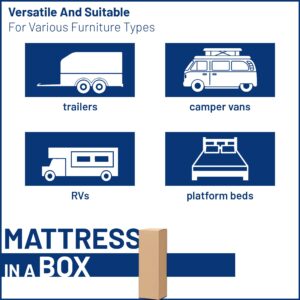 Greaton, 8-Inch Medium Firm Water-Resistance Foam Vinyl Mattress, Easy to Clean, Comfortable & Noise Free, 75" x 36", Blue