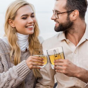 Engagement Gifts for Couples & Special Wedding Gifts: Wine and Whiskey Glasses,Socks, Scented Candle, and Greeting Card - Unique Gifts for Couples,Mr and Mrs, His and Hers, Bridal Shower and Newlywed