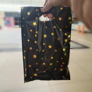 Kiorevy 20 Pcs Black and Gold Cute Star Party Favors Bags Goodie Bags Goody Bags Treat Bags for Birthday Graduation Baby Shower Christmas New Year Party Decorations Supplies