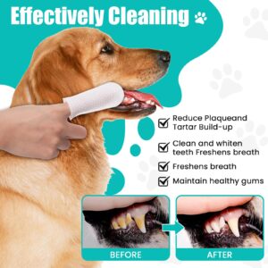 Neptniopllab 2-Pack Teeth and Ear Cleaner Finger Wipes, Dog and Cat Grooming Kit, Soothing Odor Control, Reduces Dirt and Wax Buildup, Cleans Teeth and Reduces Tartar and Odor, 100 Tablets