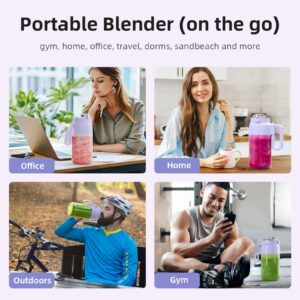 Portable Blender 33.8oz, Hioo Personal Size Blender for Shakes and Smoothies with 10 Blades, Cordless Blender BPA Free, Leakproof-Lid & Sip Spout, Juices, Baby Food, Portable Blender & Food Processor