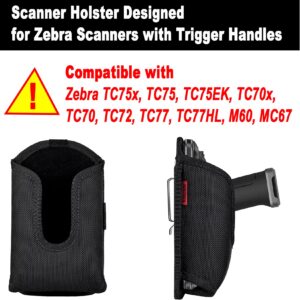 SOGCASE Scanner Holster Handle Series - Thick Quality, Large, Heavy Duty, Sturdy Metal Belt Clip, Durable, Pocket-Friendly, Compatible with Zebra Barcode, Black