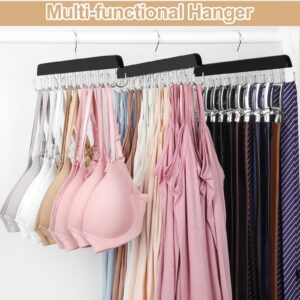 TOPIA HANGER Bra Hanger for Closet, Tank Top Hangers 20 Hooks Capacity Foldable Wood Space Saving Hangers Closet Organizer for Tank Top, Bra, Scarf, Belt, Tie etc - CT46B