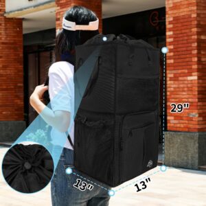 WELIDAY Laundry Backpack Bag, Extra Large 2 in 1 Laundry Basket for College Dorm, Apartment, Travel, Freestanding laundry bag with Adjustable Shoulder Straps and Multi-pockets