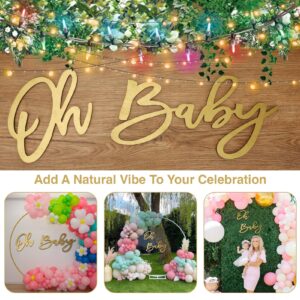 Cute Oh Baby Sign - Wooden Baby Shower Sign with Gold Painted Letters - Adorable Baby Banner for Gender Reveal Party Decor, Baby Shower Decorations - Stylish Photo Backdrop for Baby Boy and Baby Girl