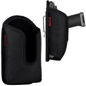 sogcase scanner holster handle series - thick quality, large, heavy duty, sturdy metal belt clip, durable, pocket-friendly, compatible with zebra barcode, black